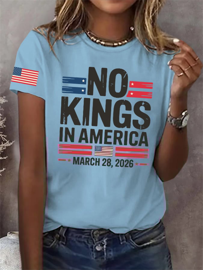 🔥Buy 3 Get 15% Off🔥Retro No Kings In America March 28 2026 Print T-Shirt
