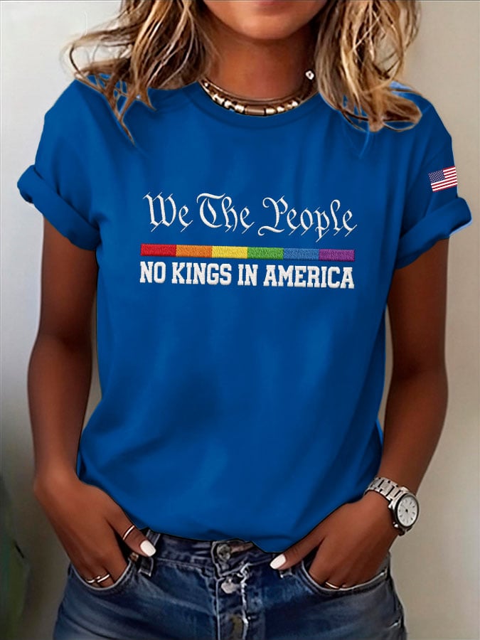 🔥Buy 3 Get 15% Off🔥Women's NO KINGS IN AMERICA Print T-Shirt