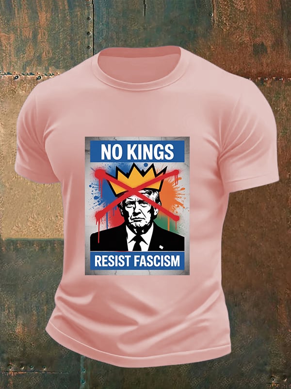 🔥Buy 3 Get 15% Off🔥Men's   NO KINGS RESIST FASCISM T-shirt
