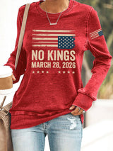 🔥Buy 3 Get 15% Off🔥Retro No Kings Day March 28 2026 Print Sweatshirt