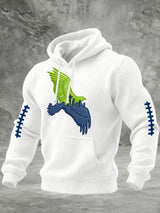Men's Rugby Print Hooded Sweatshirt