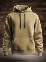 Men's Casual Retro Contrast Color Faith Hoodie