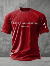 Men's Vintage Faith Print Casual T-Shirt