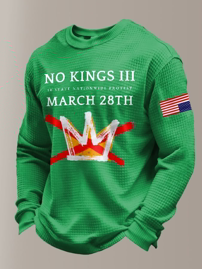 🔥Buy 3 Get 15% Off🔥Men's Retro No Kings III 50 State Nationwide Protest March 28th Print Sweatshirt