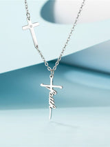 Fashionable Faith Cross Letter Design Necklace For Men And Women