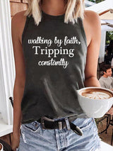 Women's Walking By Faith Tripping Constantly Print Vest
