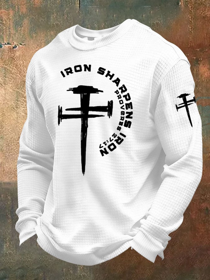 Men's Iron Sharpens Iron Christian Waffle T-Shirt