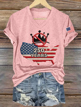 🔥Buy 3 Get 15% Off🔥Women's No Kings In America Print V Neck T-shirt
