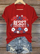 🔥Buy 3 Get 15% Off🔥V-Neck Retro Resist No Kings In America Since 1776 Print T-Shirt
