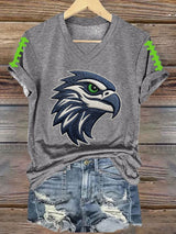 Women's Retro Football Printed T-Shirt