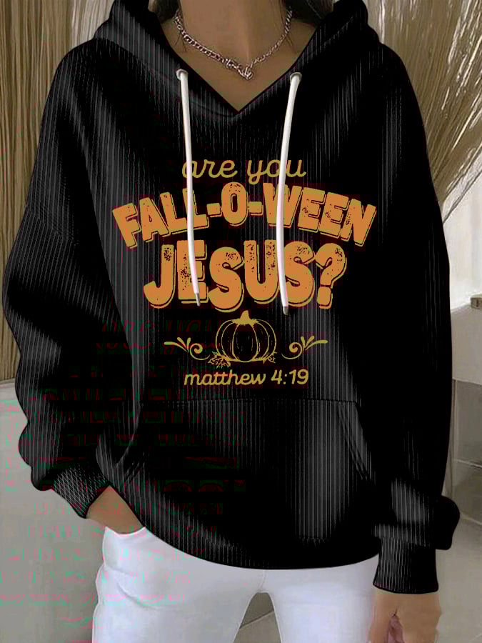 Women's Are You Fall-O-Ween Jesus Print Casual Sweatshirt