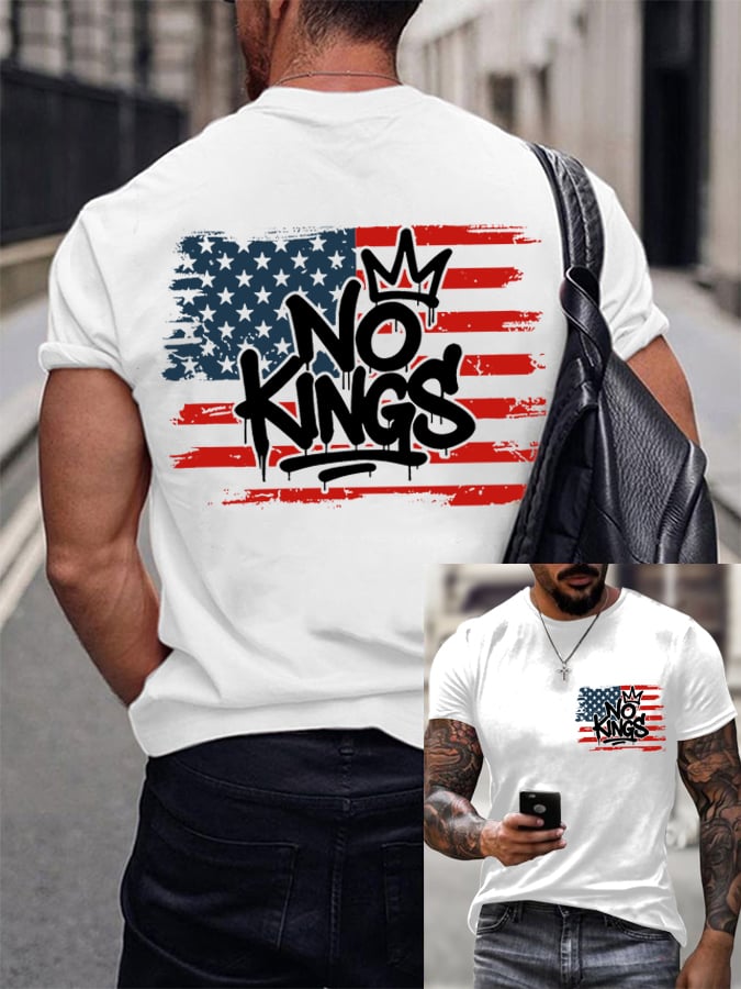 🔥Buy 3 Get 15% Off🔥Men's No KINGS Retro Graphic Print T-Shirt