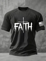 Men's Faith Print Round Neck T-Shirt