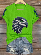 Women's Retro Football Printed T-Shirt