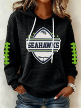 Women's Football Print Hoodie Sweatshirt