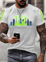 Men's Rugby Print Casual T-Shirt