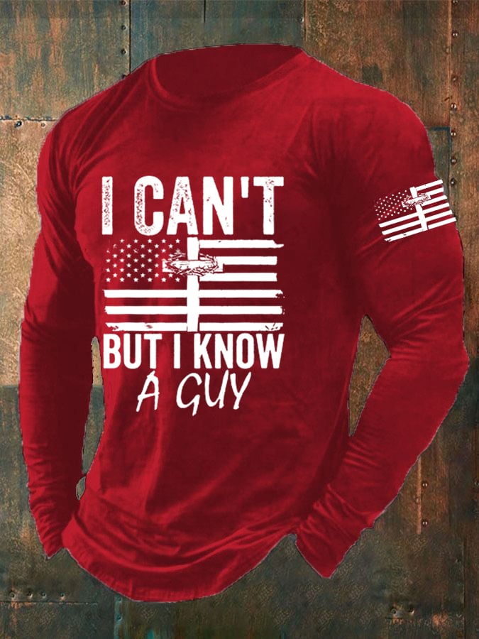 🔥Buy 3 Get 15% Off🔥Men'S I Can’T But I Know A Guy Christian Cross American Flag T-Shirt