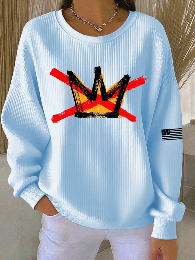 🔥Buy 3 Get 15% Off🔥Women's No Kings Printed Casual Sweatshirt