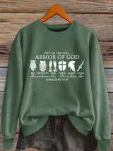 Women'S Casual Faith "Put On The Full Armor Of God" Print Sweatshirt