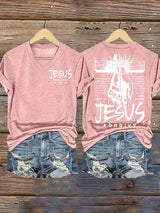 Women's  Jesus Loves You Chirtsian printing T-Shirt