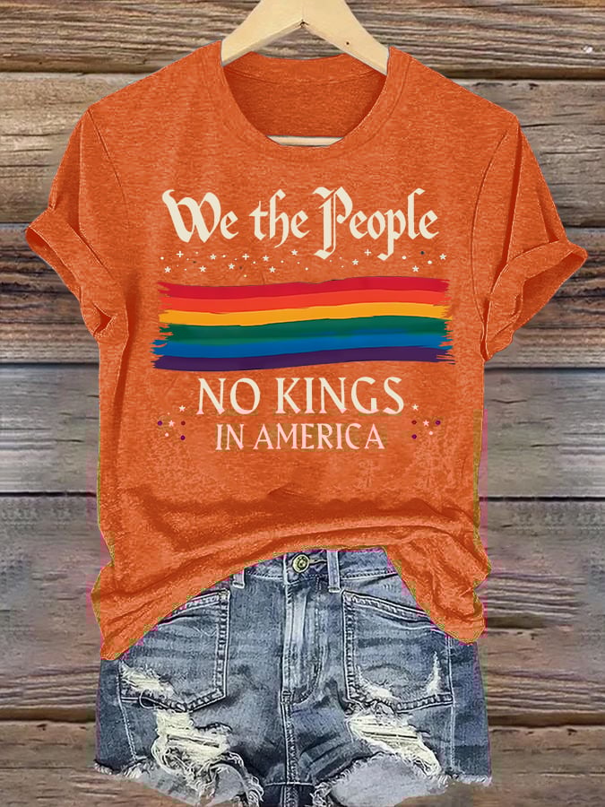 🔥Buy 3 Get 15% Off🔥Women's  We the People NO KINGS IN AMERICA  Printed Casual T-Shirt