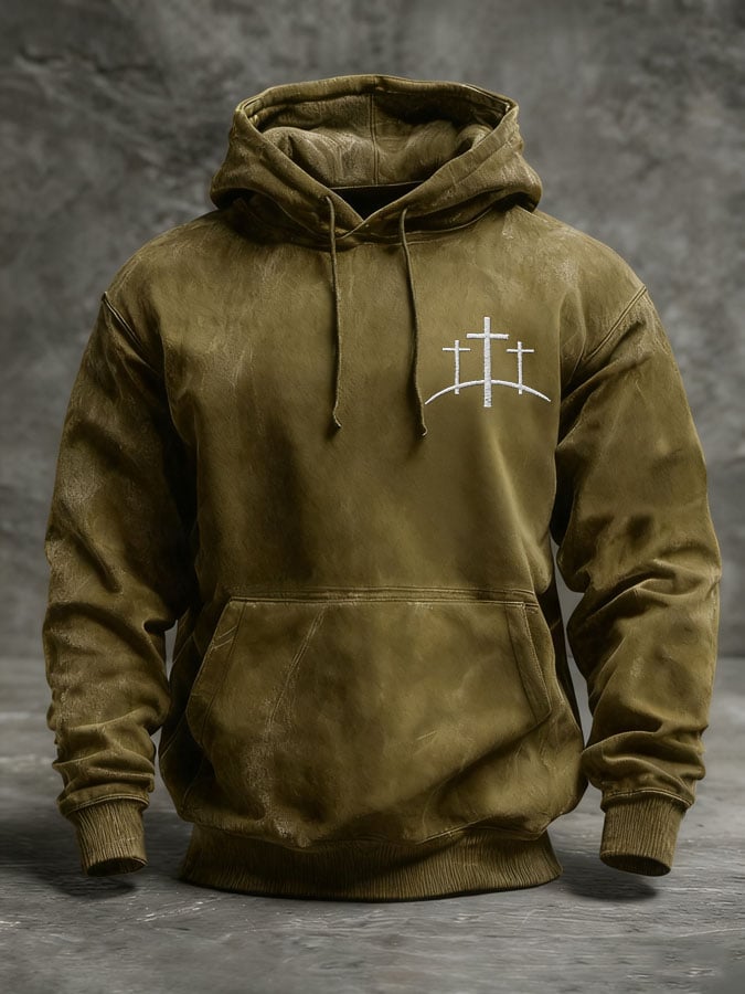 🔥Buy 3 Get 15% Off🔥Men's Faith Cross Vintage Hoodie