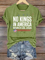 🔥Buy 3 Get 15% Off🔥Women's  NO KINGS IN AMERICA  Print  T-Shirt