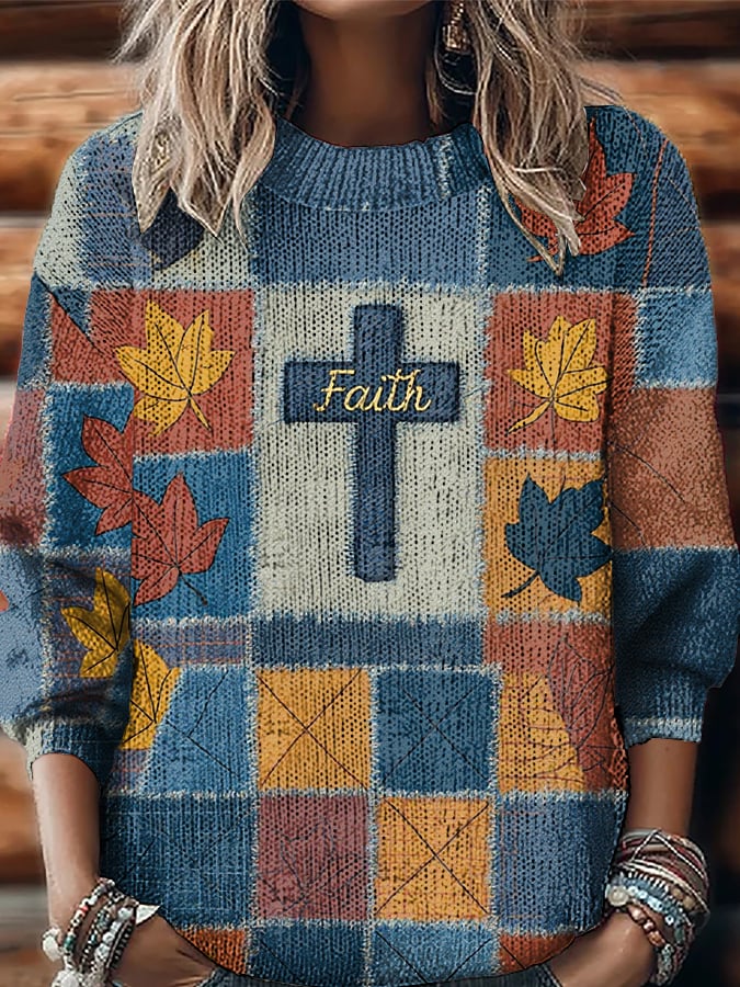 Women'S Casual Autumn Faith Sweater