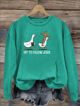 Women's   OFF TO FOLLOW JESUS  printed Sweatshirt
