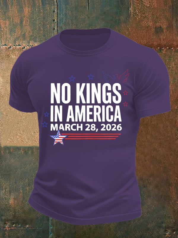 🔥Buy 3 Get 15% Off🔥Men's   NO KINGS IN AMERICA  Print  T-Shirt