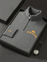 Men's Casual Christian Faith Print Long Sleeve Turtleneck T-Shirt