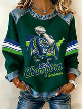 Women's Rugby Print Sweatshirt