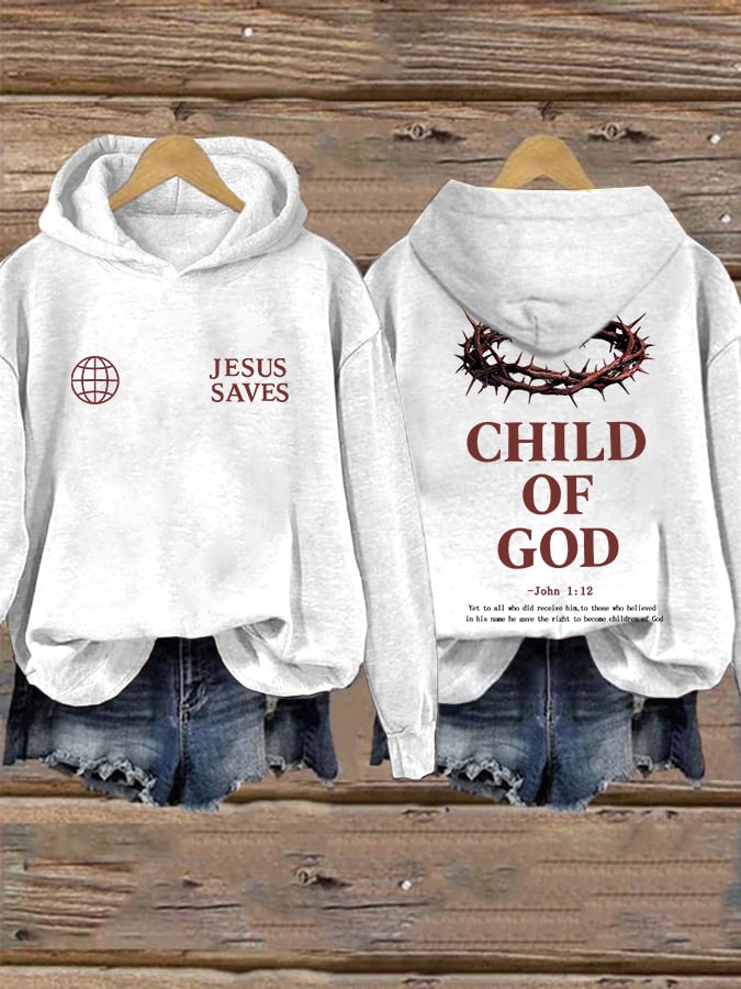 Women'S Casual “To all who believed in his name, he gave the right to become children of God.” Faith Print Hoodie