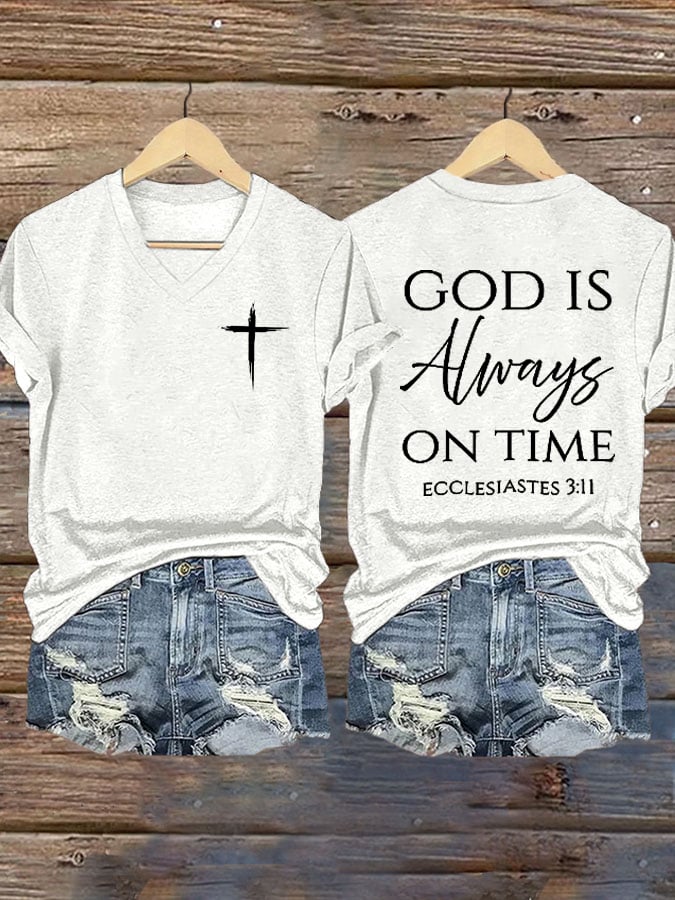 Women's God Is Always On Time T-Shirt