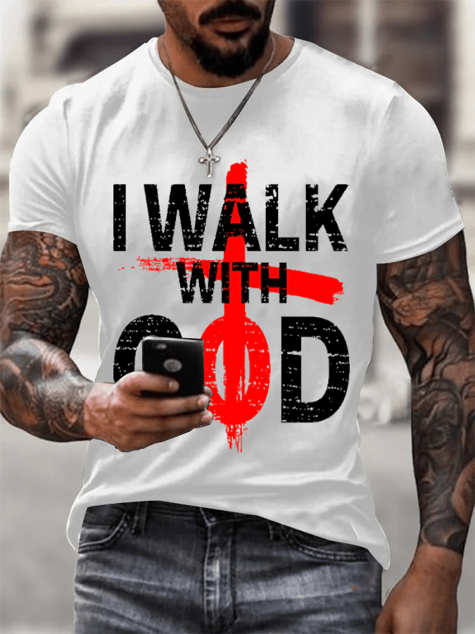 🔥Buy 3 Get 15% Off🔥Men's My Walk with God  T-shirt