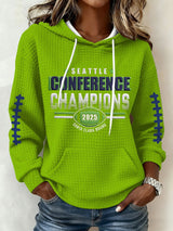 Women's Football Print Hoodie Sweatshirt