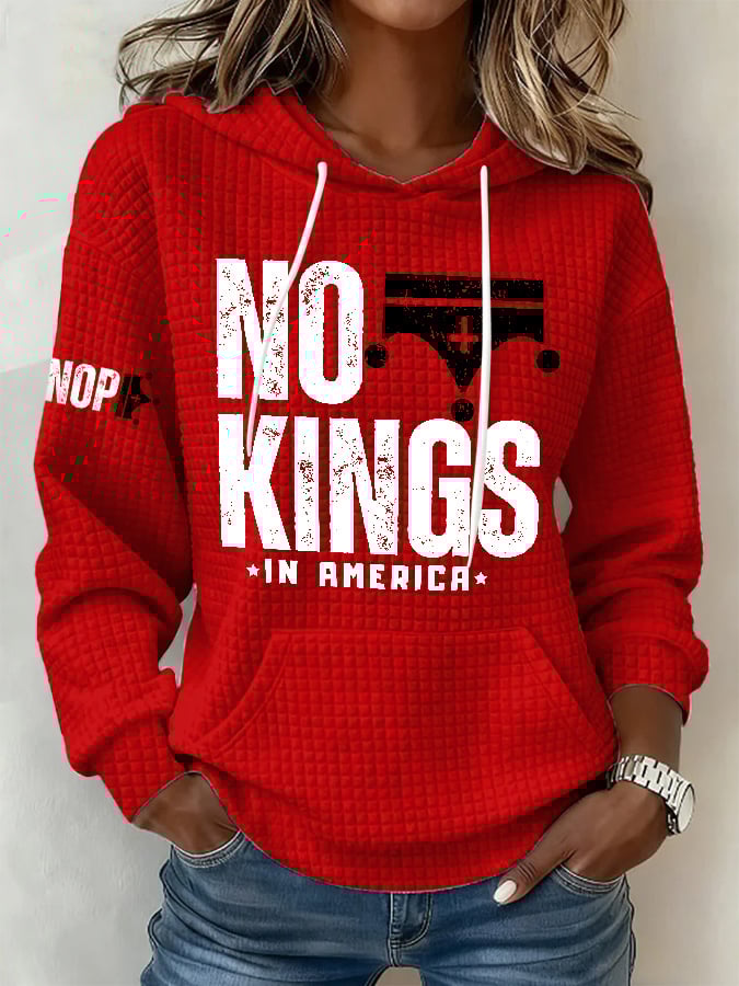 🔥Buy 3 Get 15% Off🔥Retro No Kings In America Print Hoodie