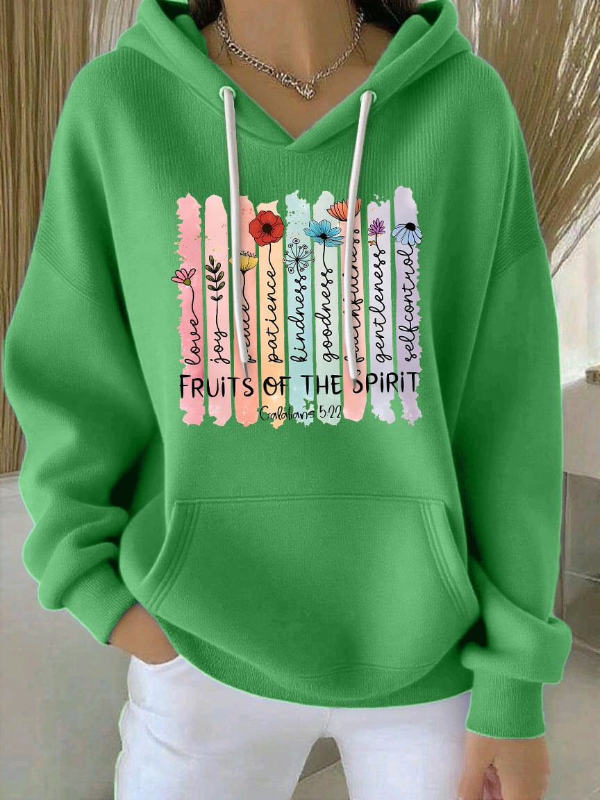 Women's Faith Print Casual Hoodie