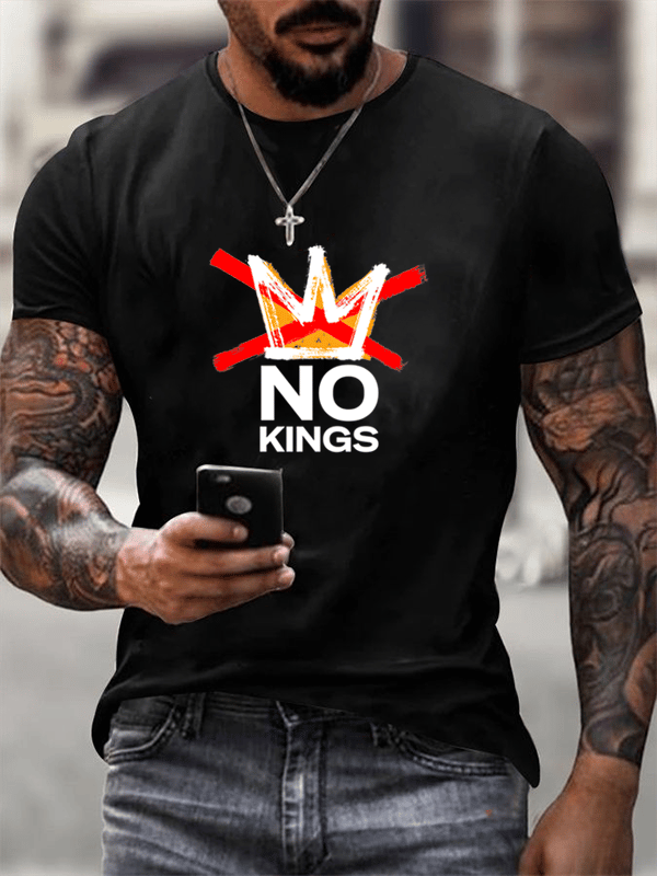 🔥Buy 3 Get 15% Off🔥Men's No Kings in America print T-Shirt