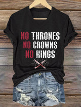 🔥Buy 3 Get 15% Off🔥Women's No Thrones No Crowns No Kings Print V Neck T-shirt
