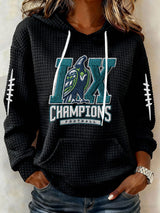 Women’s Football Graphic Waffle Knit Hoodie