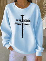 Women's Casual His Way Is Better Print Sweatshirt