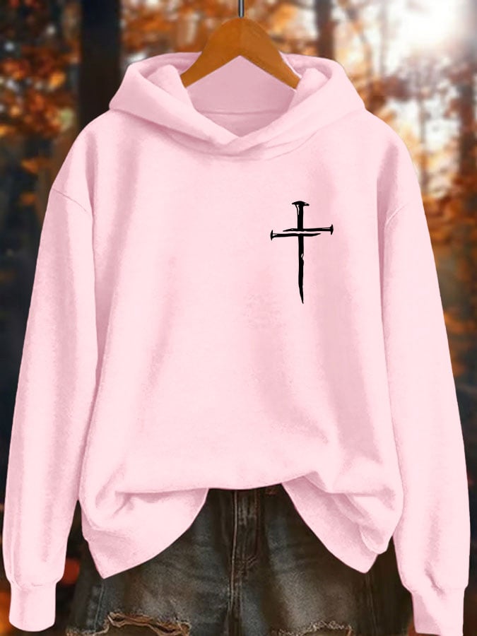 Women's Faith Cross Print Hoodie