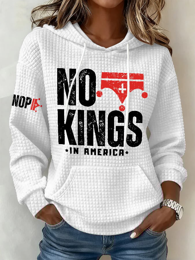 🔥Buy 3 Get 15% Off🔥Retro No Kings In America Print Hoodie