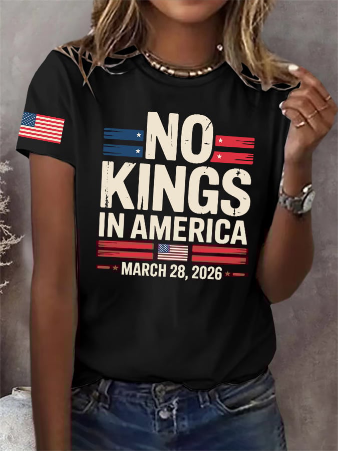 🔥Buy 3 Get 15% Off🔥Retro No Kings In America March 28 2026 Print T-Shirt