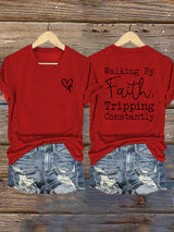 Women's Faith Cross Print T-Shirt