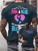Men'S Casual Breast Cancer Print T-Shirt