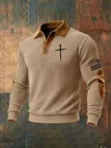Men'S Faith Cross Print Casual Sweatshirt