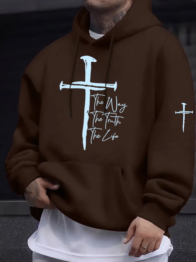 🔥Buy 3 Get 15% Off🔥Men's Jesus The Way The Truth The Life Print Hoodie