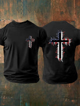 Men's Casual Flag Cross Faith T-Shirt